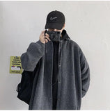Wiaofellas  -  Men's Trendy Outerwear Ins Men's Trendy Cool Loose New Outerwear Woolen Jacket Men's Outerwear