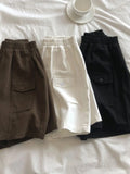 Wiaofellas  -  plus Size High Waist Korean Style Casual Pants with Pockets for Women Summer Trendy Wide Leg Pants Casual Straight Leg Trousers