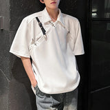 WIAOFELLAS  -  Men's Denim Shorts Back Letter Embroidery American Style Washing Straight Contrast Color Wide Leg Male Jeans Summer