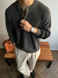 WIAOFELLAS  -  Old Money Wind Sweater Men's Autumn and Winter Lazy Premium Sense Interior Bottom Long Sleeve Knitted Sweater Relaxed Jacket