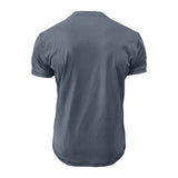 WIAOFELLAS  -  Summer Men's T-shirts Short Sleeve Round Neck Henley Shirt Casual Cotton Tops for Men Breathable Loose Fit