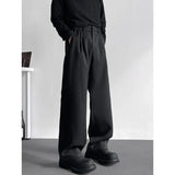 WIAOFELLAS  -  Brown Suit Pants Men Society Mens Black Dress Pants Korean Loose Casual Straight Pants Mens Office Formal Trousers Large Size