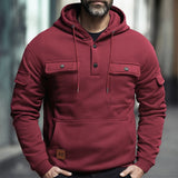 WIAOFELLAS  -  New Autumn and Winter Workwear Pullover Men's Hoodie Retro Multi Pocket Fashionable Casual Commuting Loose Sports Plus Size Top