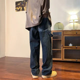 WIAOFELLAS  -  Street Hiphop Pants High Street Trendy Retro Jeans Men Loose Straight Wide Leg Pants