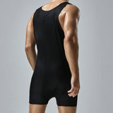 Wiaofellas  -  Sexy Pajamas Jumpsuits Mens Spring Summer Casual Straps Sleeveless Tank Tops Bodycon Bodysuits Men Fashion Shorts Overalls