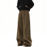 WIAOFELLAS  -  American Style Vintage Wide Leg Cargo Pants Men's Baggy Fashion High Street Overalls Coffee Streetwear Male Mopping Trousers