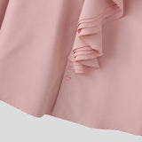 WIAOFELLAS  -  Men Shirt Solid Ruffle Lapel Long Sleeve Male Tops Streetwear Spring Shirts Fashion 2026 Elegant Men Clothing Camisas