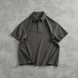 WIAOFELLAS  -  Heavy lapel short-sleeved POLO shirt men's youth fashion business daily casual bead cotton embroidery T-shirt