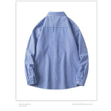 WIAOFELLAS  -  Retro Autumn Autumn Coat Trendy Striped Loose Japanese Long-sleeved Shirt Men's Casual Loose Shirt