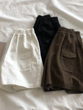 Wiaofellas  -  plus Size High Waist Korean Style Casual Pants with Pockets for Women Summer Trendy Wide Leg Pants Casual Straight Leg Trousers