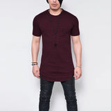 Wiaofellas  -  Men's White Slim T-Shirt Summer Short Sleeve Round Neck Tees Casual Youth Breathe Soft Cotton Top Basic Male Clothing