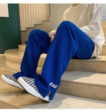 WIAOFELLAS  -  Spring pants high street tide casual sports trousers men's American design trendy brand draped wide-leg floor trousers