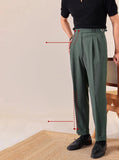 Wiaofellas  -  Men's Light Luxury Naples Slim-fit Dress Pants Casual Italy Retro Premium Elegant Popular Leisure Suits Trousers New Spring
