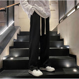 Wiaofellas  -  Winter Thickened Fleece Straight Leg Casual Pants Men's Trendy Lamb Velvet Versatile Cool Teenage Sports Fashion Trousers
