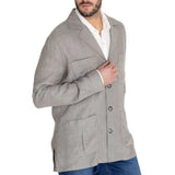 WIAOFELLAS  -  Mens Clothing 2025 Spring Autumn Casual Loose Suit Jacket Fashion Men'S Tops Gray Single-Breasted Design Long-Sleeved Tops Men