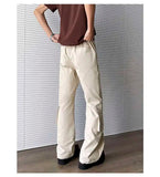 WIAOFELLAS  -  Simple Men's Casual Trousers Solid Color Multi Pockets Zipper Splicing Straight New Wide Leg Male Pants Summer 24K3872