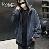 Wiaofellas  -  American Vintage Plaid Zipper Hooded Sweatshirts Men's Y2K Streetwear Patchwork Tracksuit Female Harajuku Fashion Hoodies Coats