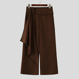 Wiaofellas  -  Men's Pants Color-block Patchwork Joggers Casual Irregular Pants For Man Streetwear Loose High Waist Pantalones Trousers