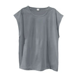 Wiaofellas  -  Loose Casual Sleeveless Vest Men's Summer New Style Thin Pure Color Tank Top Sports Style Polyester Fiber Straight Hem Design