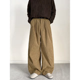 Wiaofellas  -  Brown Corduroy Pants Men Fashion Black Casual Pants Men Streetwear Hip-hop Loose Wide Leg Pants Mens Vintage Trousers M-3XL