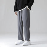 Wiaofellas Black, Dark Gray, Light Gray, Straight Leg Pants Men's Summer Thin Solid Color Men's Casual Pants Loose And Breathable