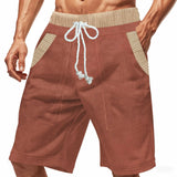 WIAOFELLAS  -  Summer Men's Casual Shorts Patchwork Drawstring Running Sports Short Pants Male Jogger High Street Straight Knee Length Shorts
