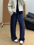 WIAOFELLAS  -  American Sle Wide Leg Straight Cut High Waist Trousers Cleanfit Sports Casual Long Pants for Men Autumn Season