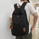WIAOFELLAS  -  Fashion Women's Nylon Cloth Solid Color Large Capacity Student Schoolbag Simple Casual Ladies Outdoor Versatile Travel Backpack