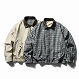 WIAOFELLAS  -  Autumn Both Sides Can Wear Jackets Men Streetwear Vintage Casual Loose Leather Collar Harrington Cargo Jacket Bomber Coat