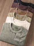 WIAOFELLAS  -  Vintage Men's Long Sleeved T-shirt Washed Loose Men's Autumn Pullover Outfit Unisex Pure Cotton 230g High Street Trendy T-shirt