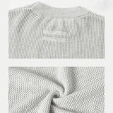 WIAOFELLAS  -  Men's Knitted Solid Color Short-Sleeved T-Shirt American Fashion Trend Casual Simple Loose Breathable Summer New Men's Tops