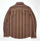 Wiaofellas  -  Ethnic Style Men's Pure Cotton Colorful Stripes Shirt Loose Ancient Cargo Long Sleeved Shirt Jacket With Chest Pocket