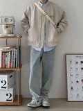 WIAOFELLAS  -  Trendy Baseball Jacket, Men's Handsome Korean Loose Air Force Jacket