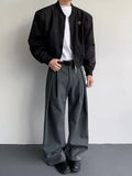 WIAOFELLAS  -  Deep ey Cleanfit Silhouette Knife  Loose Fit Casual Men's West Pants American Retro Straight Leggings Slimming Effect