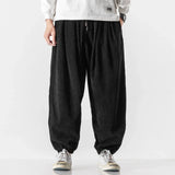 WIAOFELLAS  -  Spring Autumn Men's Elastic Waist Harem Pant Punk Hip Hop Straight Casual Trousers Joggers Male Harajuku Corduroy Streetwear