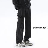 Wiaofellas  -  Cargo Pants Men Streetwear Hip hop Pants Mens Joggers Pants Casual Harem Ankle length Trousers Elastic waist Black Army green