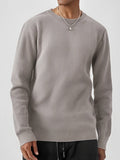 Wiaofellas  -  Leisure Pure Color Knitted Bottoming Tops Mens Spring Autumn Casual O Neck Long Sleeve Jumpers Men Fashionable Knitting T-shirts