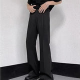WIAOFELLAS  -  Summer New Men's Black Flared Suit Pants Korean Style Casual Fashion Trend High Street Simple Slim Breathable Men's Bottoms