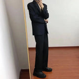 WIAOFELLAS  -  Mens Suit Casual Versatile Korean Style Jacket  Autumn Business Casual Ins Trend Luxury  Loose Slim Fit Outfit Men’s Clothing