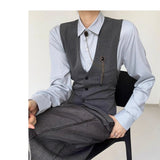 WIAOFELLAS  -  High-end Black Gray Suit Vest Fashion Men Women Same Neutral Style Slim Business Casual Blazer Vest Urban Streetwear
