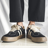 WIAOFELLAS  -  Men Casual Sneakers Lace Up Simple Design Skateboard Flats Outdoor Running Sports Shoes Platform Trainers Sneaker For Male 39-44