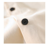 WIAOFELLAS  -  Casual Polo Shirt Black Beige Cartoon Pattern Shirt Men Unisex Classic Short Sleeve Top Shirt Streetwear Couple Button Top