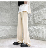 WIAOFELLAS  -  Brown Suit Pants Men Fashion Society Mens Black Dress Pants Korean Loose Straight Flared Pants Mens Office Formal Trousers M-2XL