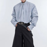 Wiaofellas  -  Mens 3d Pleated Ribbon Y2k Shirt Spring Streetwear Fashion Youth Trend Campus Urban Outdoor Long Sleeve Top Men'S Wear New