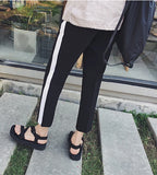 Wiaofellas  -  Trendy Loose Casual Sports Pants for Short Men Japanese Style High-Rising Straight Leg BF Nine-Piece Pants Youthful Vitality