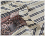 WIAOFELLAS  -  Vintage fashion striped short-sleeved shirt men's top Vintage loom cotton patchwork fabric summer cargo shirt