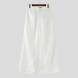 WIAOFELLAS  -  Men Pants Mesh Patchwork Button Loose Casual Wide Leg Trousers Men Streetwear 2025 Fashion Leisure Male Long Pants S-5XL