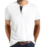 WIAOFELLAS  -  T Shirt for Men Summer Casual Solid Color Short Sleeve T Shirt for Man Polo Men High Quality Mens T-Shirts