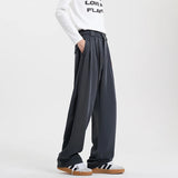 WIAOFELLAS  -  Grey Black Suit Pants Men Fashion Society Mens Dress Pants Korean Loose Casual Wide Leg Pants Mens Office Formal Trousers M-3XL