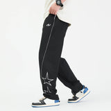 WIAOFELLAS  -  Autumn Fashion Jogger Pans Men Loose Streetwear Star Print Sweatpants Elastic Waist Wide Leg Trousers Men's Casual Joggers Pants